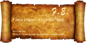 Faszinger Erzsébet névjegykártya