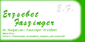 erzsebet faszinger business card
